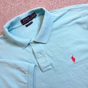 Polo Ralph Lauren Men's Classic Fit Light Blue Polo Shirt XL Red Pony Logo